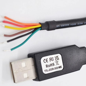 Cable Adaptador USB a <span class=keywords><strong>TTL</strong></span> Serial Original FTDI CHIP <span class=keywords><strong>TTL</strong></span>-232R-5V-WE de 5.5V, Cable USB a UART con Terminación de Cable Compatible con Señales UART de +5V - Product Image 1