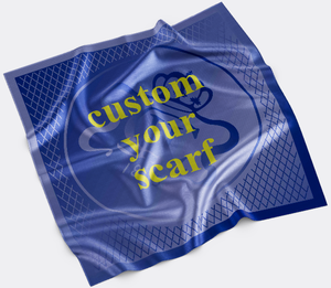 Écharpe en soie imprimée couronne de luxe personnalisable Cuivre-<span class=keywords><strong>Or</strong></span> Design géométrique Étole en soie Design professionnel Écharpe de cou de marque - Product Image 1