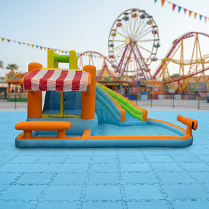 Château gonflable intérieur pour enfants facile à installer avec toboggan et aire de saut pour un jeu actif - Product Image 1