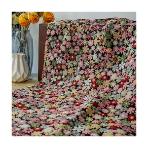 100% classic small floral fashion polyester jacquard brocade fabric, suitable for women and children