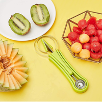 Coupe-pastèque multifonction en acier inoxydable, outils de découpe de fruits, ensemble de cuillères à melon, trancheuse à fruits, séparateur de pulpe