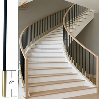 En gros, Tube de fondation en fer forgé pour balustre d'escalier, rond, uni, avec manchon doré électrolytique, pour garde-corps d'escalier