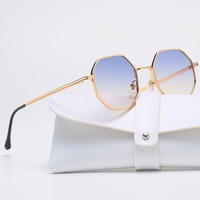 Nouvelles lunettes de soleil pour hommes, style classique rétro, monture métallique polygonale, verres UV400