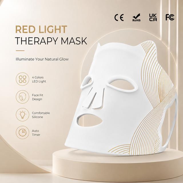 Four-Core 78 LEDs Red Light Therapy Mask 660nm 850nm 630nm 830nm Flexible Silicone Hand Held Pain Relief Factory Wholesale