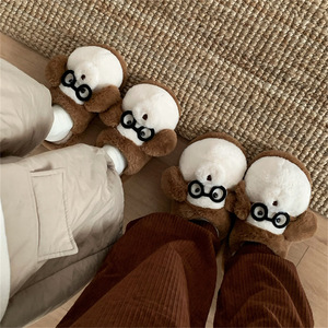 Chaussons créatifs et mignons en forme de petit singe en <span class=keywords><strong>EVA</strong></span> pour hommes et femmes, amusants, chauds, pour la maison, automne-hiver, pour couple, à bout fermé, doublure en coton - Product Image 3