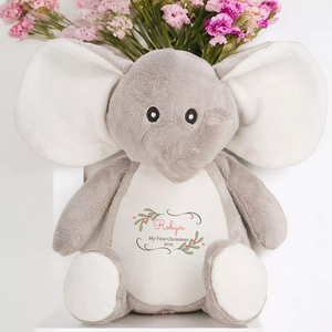 Personalised <strong>Elephant</strong> <strong>Gift</strong> Personalised Plush Animals Soft Toy Christening Baby <strong>Gift</strong> With Logo - Product Image 1