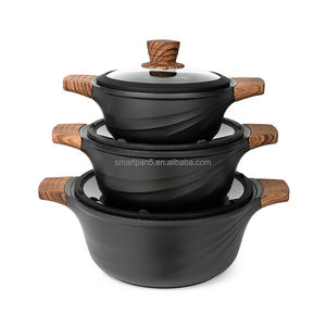Sartenes respetuosas con el medio ambiente, parrilla de cocina, Metal antiadherente de sartén pesada, nueva olla de granito Cooklover, juegos de utensilios de cocina de aluminio fundido a presión de lujo blanco - Product Image 2
