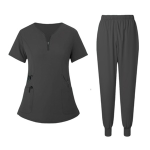 Women's <b>Scrub</b> <b>Set</b> Moisture Wicking Knitted Hospital Uniforms Split <b>Set</b> For Nursing And Medical Use - Product Image 3