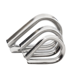 Anneau en acier inoxydable 304 à huit directions, en forme de cœur, avec cordon métallique, manchon de protection hautement poli, boucle triangulaire - Product Image 1