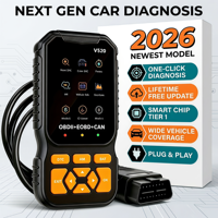 Escáner de Diagnóstico Automotriz OBD2 Modelo V520 2026, Lector de Códigos OBDII de 12V con Funciones Completas, Herramienta de Escaneo OBD para Eliminar Fallas en Vehículos