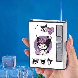 Phim hoạt hình Thuốc Lá Trường hợp khí nhẹ hơn ngọn đuốc màu xanh ngọn lửa Hello Kitty kuromi 12 cái Hộp Thuốc Lá - Product Image 1