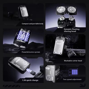 เครื่องโกนหนวดไฟฟ้าขนาดพกพาแบบชาร์จไฟได้ผ่านพอร์ต Mini USB สำหรับผู้ชาย ใช้โกนหนวดและขนบนใบหน้า - Product Image 3