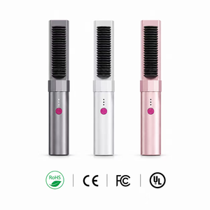 Cepillo de Pelo Inalámbrico Ultraligero de Plástico con Cerdas de Acero Inoxidable, Calentamiento PTC, Ajustes de Calor Regulables, Portátil para Viajes y Peinado - Product Image 1