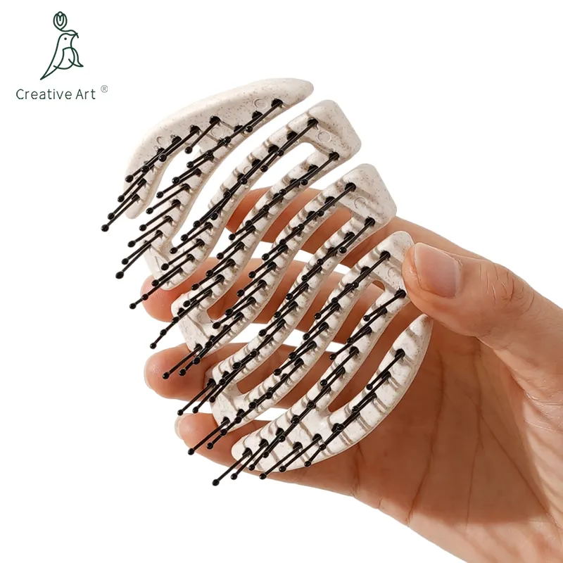 Xách Tay Palm Cong Ướt Và Khô Detangling Tóc Bàn Chải Huyệt Tạo Kiểu Tóc Bàn Chải Bán Buôn