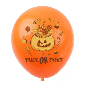 Ballons en latex d'Halloween de 12 pouces, visage de citrouille effrayant, noirs avec un sourire <span class=keywords><strong>mal</strong></span>éfique rouge, décoration de fête <span class=keywords><strong>Jack</strong></span> O'Lantern - Product Image 1