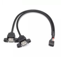 Kabel Konektor Dual USB a Female ke 10pin