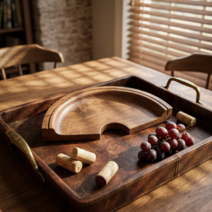 Furbish Home Decor – Ensemble de porte-cartes de jeu en bois d'acacia poli écologique, design moderne, organiseurs de tiroirs de bureau empilables - Product Image 6