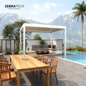 Louvered Pergola Full Aluminum Frame and Adjustable Roof Integrated Strip <strong>Lights</strong> <strong>for</strong> Outdoor Patio Gray Hardtop <strong>Gazebo</strong> Pergola - Product Image 4
