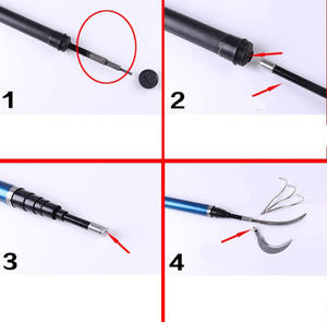 Canne à pêche télescopique légère et robuste avec technologie en fibre de carbone, service de coupe, surface lisse - Product Image 3