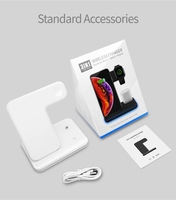Cargador Inalámbrico Portátil PD de 15W, Estación de Carga Multifunción 3 en 1, Soporte Rápido de Mesa y Soporte para Teléfono Celular