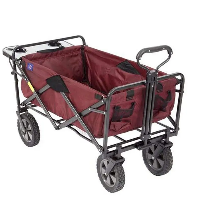2024 Factory low price Tool Trolleys Beach Picnic Camping Shopping Garden Cart Folding Rolling Cart With Balloon Wheels