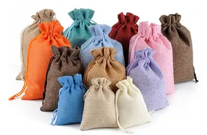Custom logo <b>Jute</b> <b>Bags</b> High Quality Burlap Promotion <b>Jute</b> Drawstring <b>Bags</b> Jewelry <b>Gift</b> Pouch - Product Image 2