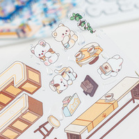 DIY 3D Miniature Maison Autocollant Scène, Mignon Dessin Animé Chambre Autocollants Art pour Adultes Enfants Soulagement Du Stress
