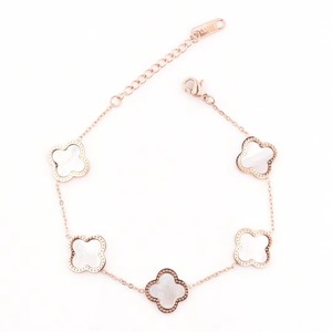 H2 गहने a0001 महिलाओं के स्टेनलेस स्टील चार-पत्ती क्लैवर कोष्ठक - Product Image 5