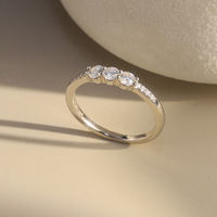 Bague de fiançailles en argent sterling S925 de qualité supérieure avec trois pierres en moissanite couleur D VVS pour femme, cadeau de mariage, bijoux en gros