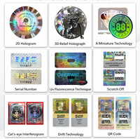 Autocollants de sécurité holographiques 3D transparents à gratter personnalisés, avec code QR, pour l'identification des produits
