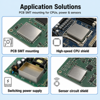 Cadre de blindage EMI multi-zones à souder par refusion, couvercle de blindage SMT pour module RF de carte de circuit imprimé, dispositif sans fil OEM ODM