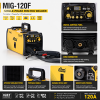 Nouvelle soudeuse portable JUBA MIG-120F Gaz/Sans Gaz MINI IGBT INVERTER MIG/MAG/MMA/TIG Acier inoxydable Garantie 1 an Efficacité 85%