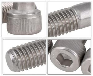 Tornillos hexagonales de medio diente de acero inoxidable, tornillos Allen de rosca parcial, M4, M5, M6, M8, M10, <span class=keywords><strong>M12</strong></span>, DIN912, 304 - Product Image 5