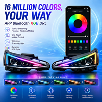RGB LED-Scheinwerfer-Set für Hyundai Elantra 2019-2020 Bluetooth APP DRL Bi-Xenon-Projektor Dynamischer Blinker Autobeleuchtung