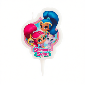 Candela di compleanno Shimmer Shine da 7,5 cm, decorazione per feste per bambini - Product Image 2