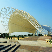 PTFE architectural préfabriqué toit auvent auvent scène PVDF tente étanche tissu traction membrane structure événement tente