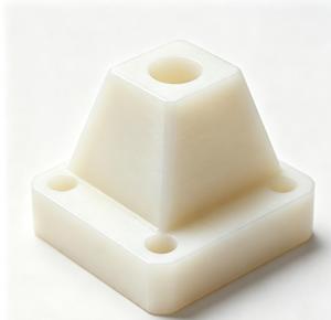 Bloc de montage en plastique POM usiné sur mesure par CNC avec base carrée et trou central pour applications de prototypage rapide - Product Image 1
