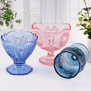 Tazas <span class=keywords><strong>de</strong></span> helado <span class=keywords><strong>de</strong></span> vidrio Sundae grabadas con pie Stock Batido Postre Leche Soda Tazón <span class=keywords><strong>de</strong></span> helado <span class=keywords><strong>de</strong></span> vidrio transparente - Product Image 5