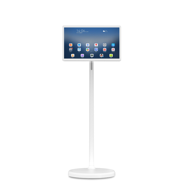 Portable Mobile White 24-inch 1080P LCD Android Smart TV Mobile LED Backlit Touchscreen Built-In Battery Speaker Television