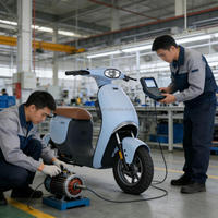 Scooter électrique à pneus larges de 10 pouces, 48V, 2 places, autonomie de 75 km, vitesse de 45 km/h, acier carbone, avec USB