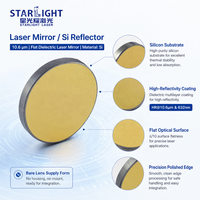 Miroir laser en silicium 10,6 µm, diamètre 25,4 mm, épaisseur 6,35 mm pour découpe et gravure laser CO2