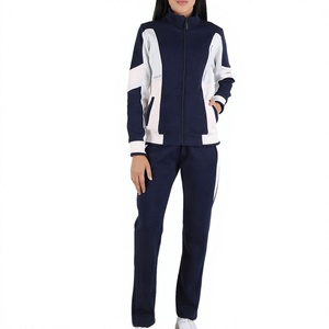 Active Women Winter Solid Tracksuit Long Sleeve Jacket Matching Pants 100% Cotton Eco-Friendly Breathable Fabric Comfortable Fit - Product Image 1