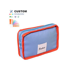 Bolsa de cosméticos de maquillaje de algodón de lona de viaje portátil para mujer con cremallera al por mayor bolsas y estuches de cosméticos - Product Image 1