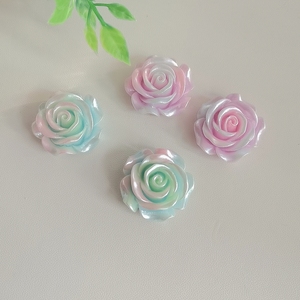 100 pièces de fleurs de <span class=keywords><strong>rose</strong></span> lumineuses kawaii, cabochons en résine à dos plat, mini fleurs, centre de nœud pour cheveux, embellissements DIY pour scrapbooking, téléphone - Product Image 3