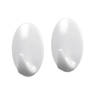 Large Egg Shaped Adhesive <b>Hooks</b> Set Of 2 White Wall Storage <b>Hooks</b> For Home <b>Kitchen</b> Bathroom Use - Product Image 1