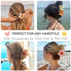 Accessoires de cheveux tropicaux de plage d'Hawaii pinces à cheveux de Plumeria pinces à cheveux de <span class=keywords><strong>fleur</strong></span> hawaïenne pour femmes filles - Product Image 4