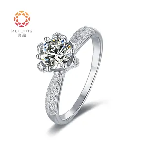 แหวนหมั้นเพชรสำหรับผู้หญิง,แหวนหมั้นเพชรทองคำขาว14K 18K ดีไซน์แบบกำหนดเองหรูหราคุณภาพสูงจีน