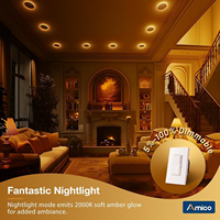 Panneau lumineux intelligent Tuya WIFI Zigbee Slim RGBW avec lumière nocturne, panneau lumineux fin LED 6 pouces 5cct pour le marché canadien, éclairage intérieur