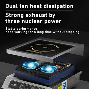 Người chiến thắng thương mại 3500W 5000W Điện lõm phẳng cảm ứng bếp công suất cao không dính Bếp cảm ứng cho nhà hàng - Product Image 6