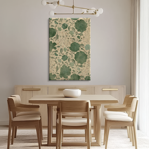 Cuadro Vintage Verde de Naturaleza Muerta Botánica, Arte Abstracto Moderno de Mediados de Siglo, Pintura al Óleo Hecha a Mano sobre Lienzo Enmarcado, Arte de Pared para Sala de Estar - Product Image 5